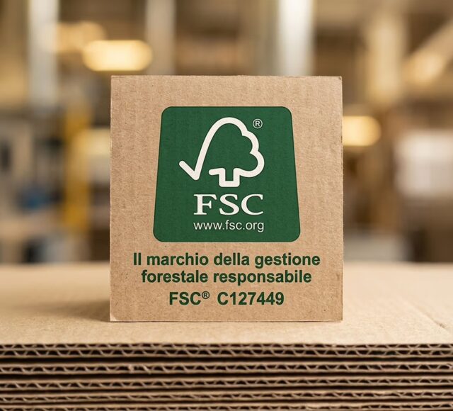logo certificazione FSC per packaging in cartone sostenibile